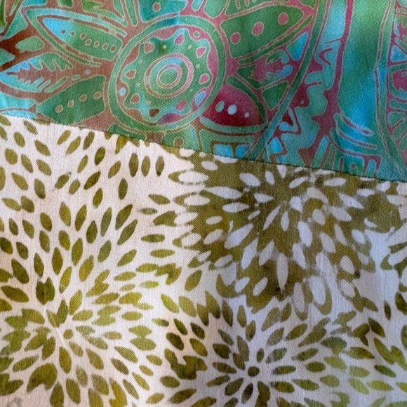 Santiki Patchwork Printed Gypsy Boho Indonesian Midi Skirt Size Small - Picture 4 of 10